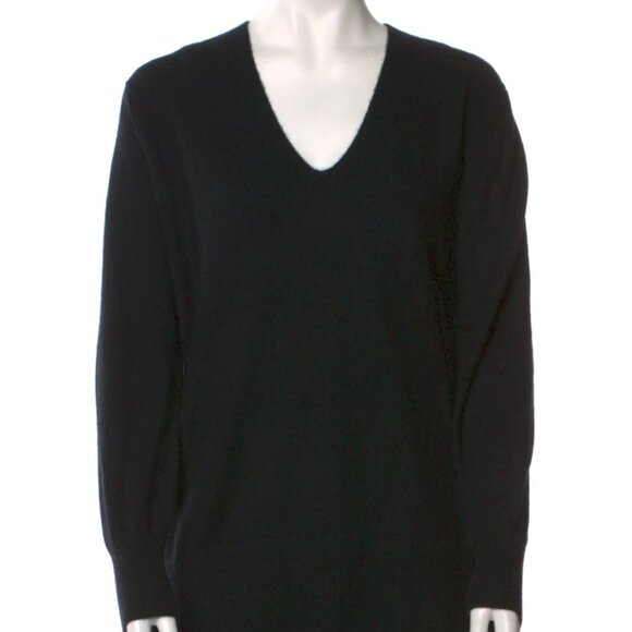 Gently Used White & Warren Cashmere V Neck Tunic Sweater Size L - Picture 1 of 3